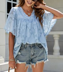 MilkCloths women's blouses tops vintage elegant plus size v neck ruffles