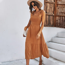 MilkCloths Dress for Women Casual Summer A Line Solid Midi Slip Dress S-XL