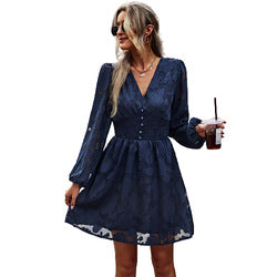 MilkCloths Dress  Dress for Women Waist V Neck Long Sleeved Casual Modest Elegant Lady