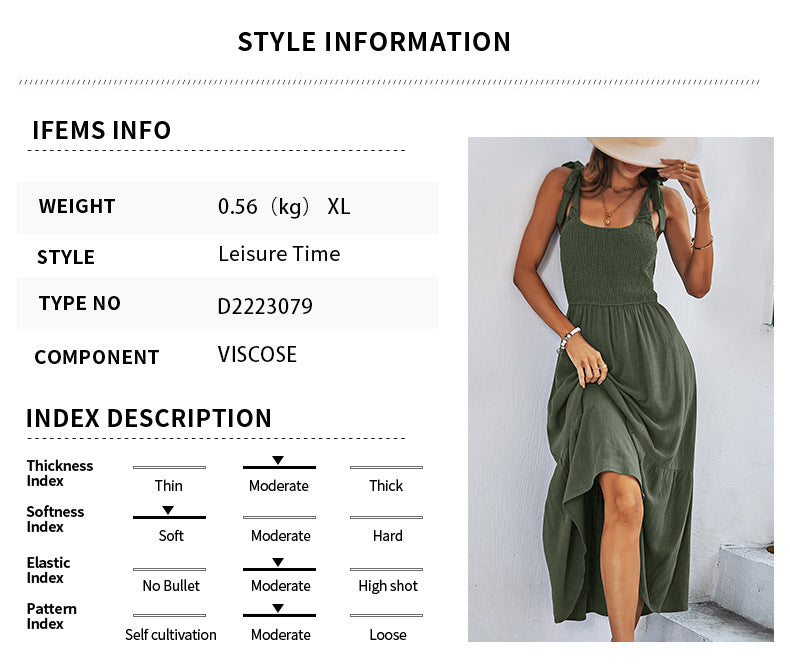 MilkCloths Dress for Women Casual Summer A Line Solid Midi Slip Dress S-XL