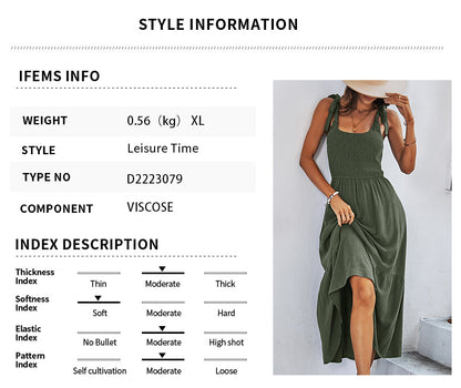 MilkCloths Dress for Women Casual Summer A Line Solid Midi Slip Dress S-XL