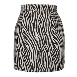 Women Skirts Women Vintage Zebra Print High Waist Slim Buttock Wrapping S-2XL